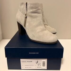 Cole Haan Women's Light Gray Suede Ankle Booties